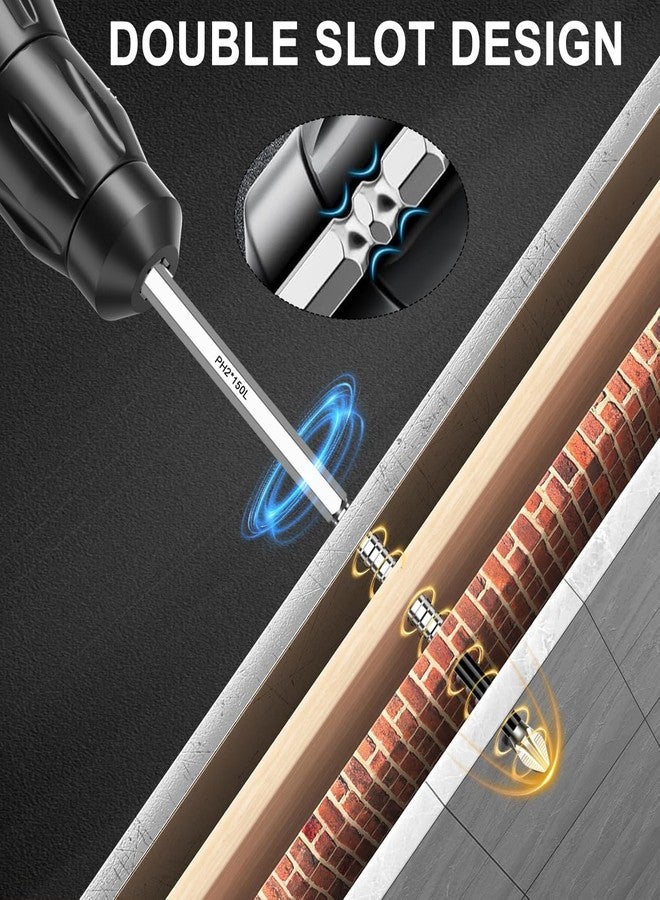 CoolShef مجموعة رؤوس مفكات مغناطيسية عالية من CoolShef - 6 قطع رؤوس مثقاب PH2 مانعة للانزلاق مع شريط تخزين | مجموعة رؤوس مثقاب من سبائك الصلب لمفك البراغي الصدمي، ملحقات أدوات كهربائية متينة - Image 5